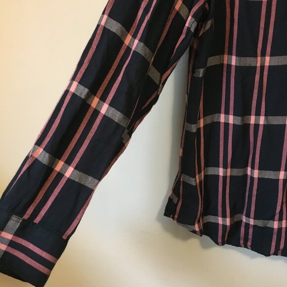 Banana Republic Blue Pink & White Plaid Button Down Shirt - Picture 5 of 15